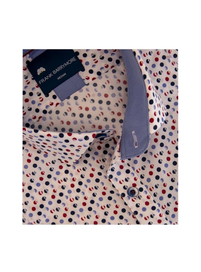 White Shirt - Comfort Fit - With Red & Blue Target Dots By "Frank Barrymore"
