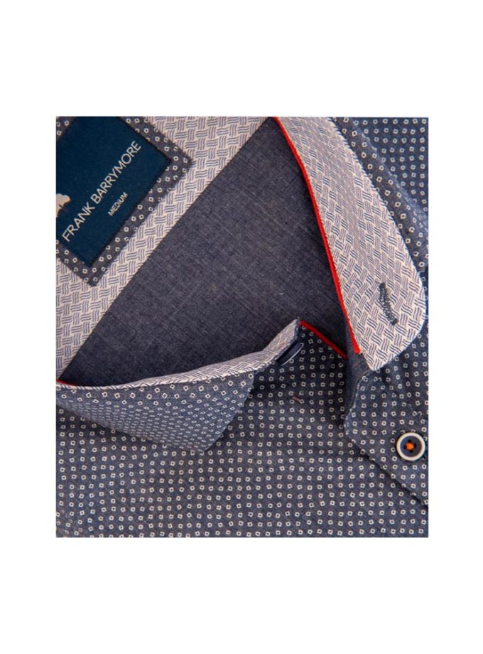 Πουκάμισο Frank Barrymore Μπλε με Μικροσχέδιο