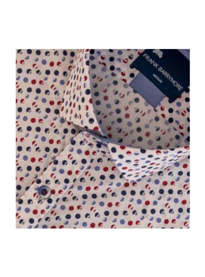 White Shirt - Comfort Fit - With Red & Blue Target Dots By "Frank Barrymore"