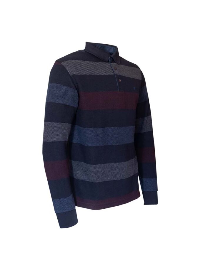 Polo Dark Red-Grey Blouse MAKIS TSELIOS