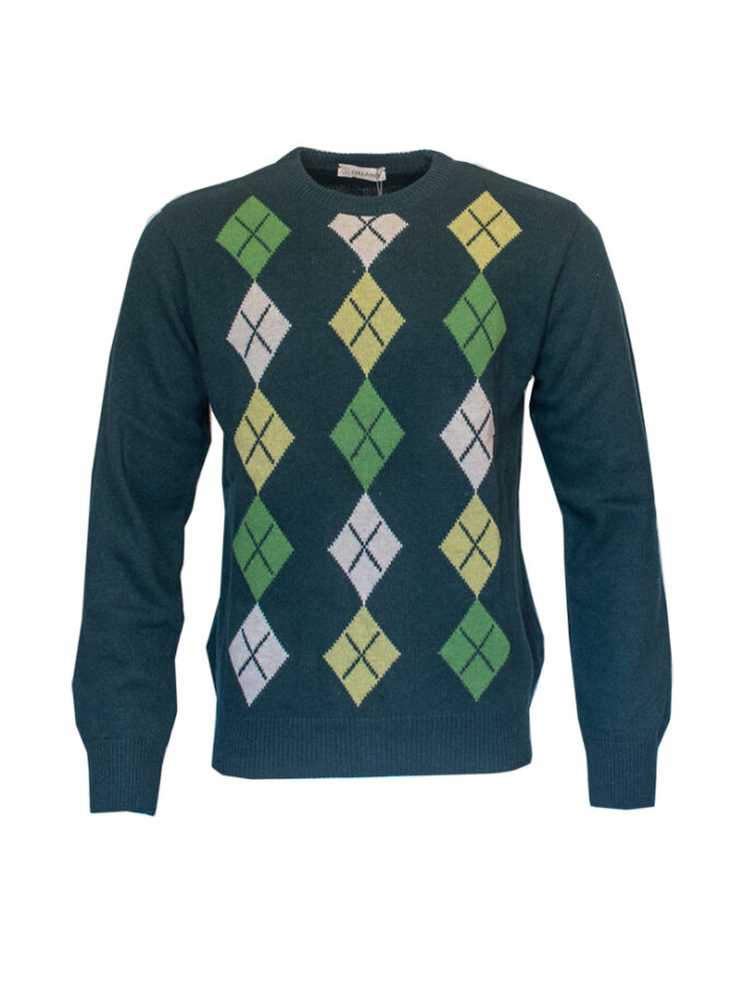 Men's Pullover Green with Rombus