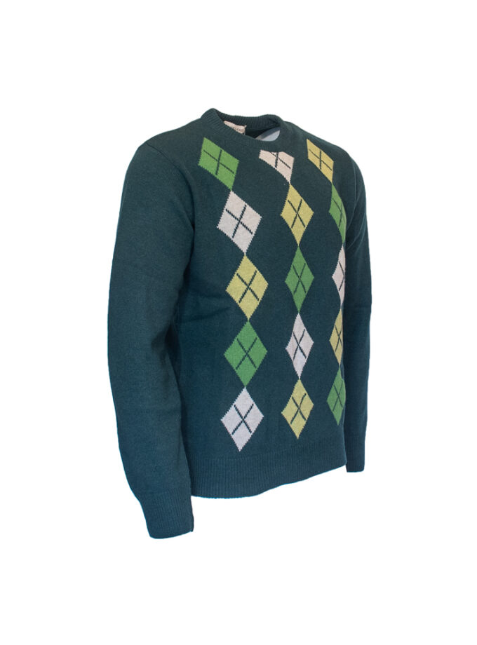 Men's Pullover Green with Rombus