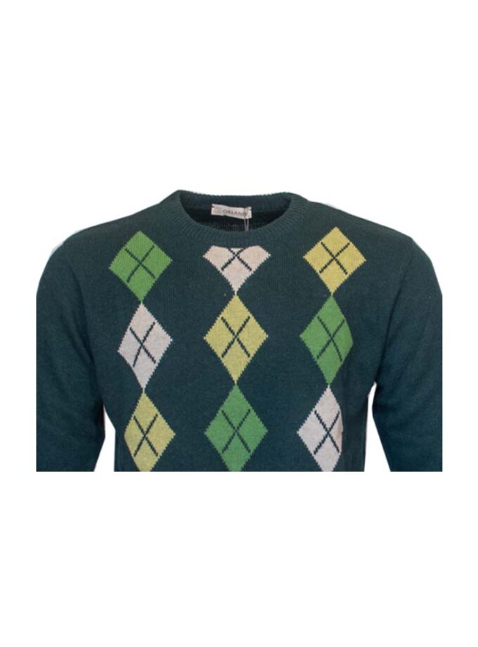 Men's Pullover Green with Rombus