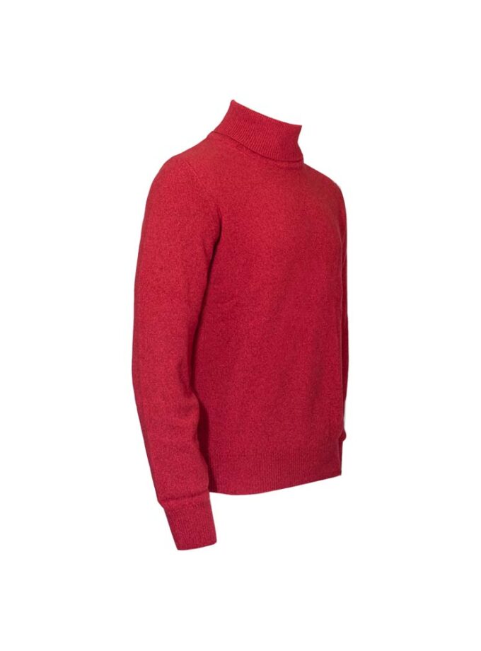 Men's Pullover Turtleneck Sweater Red