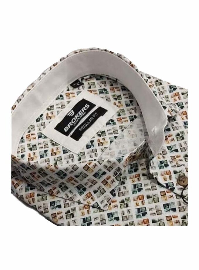 Πουκάμισο Λευκό Μικροσχέδιο Brokers