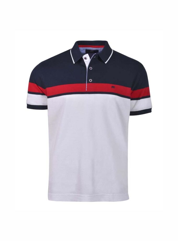 Ανδρικό Κοντομάνικο Polo Μπλε Λευκό MAKIS TSELIOS