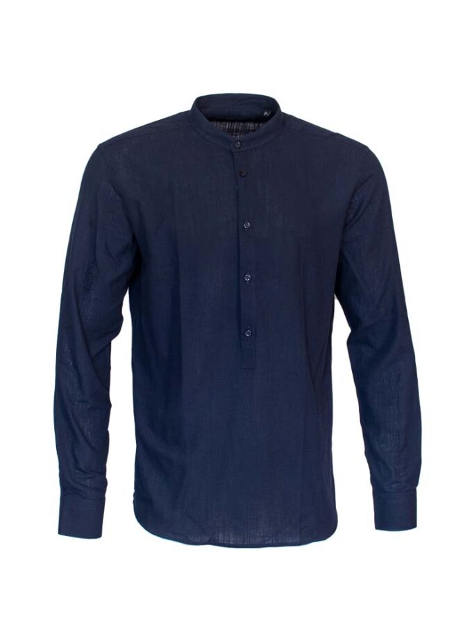 Πουκαμίσα Slim με Μάο Γιακά Bizzaro Μπλε