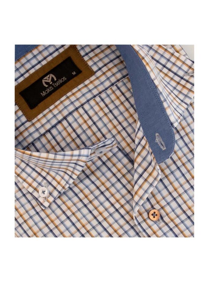 Shirt Makis Tselios Plaid Blue-Yellow