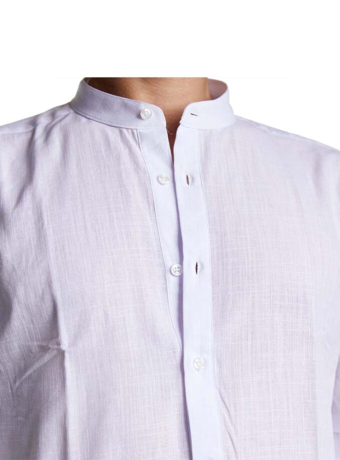 Πουκαμίσα Slim με Μάο Γιακά Bizzaro Άσπρη