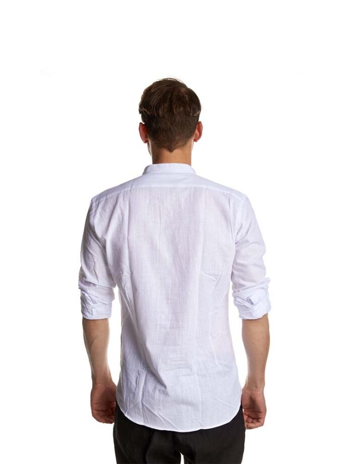 Πουκαμίσα Slim με Μάο Γιακά Bizzaro Άσπρη