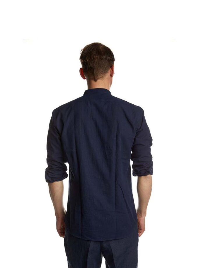 Πουκαμίσα Slim με Μάο Γιακά Bizzaro Μπλε