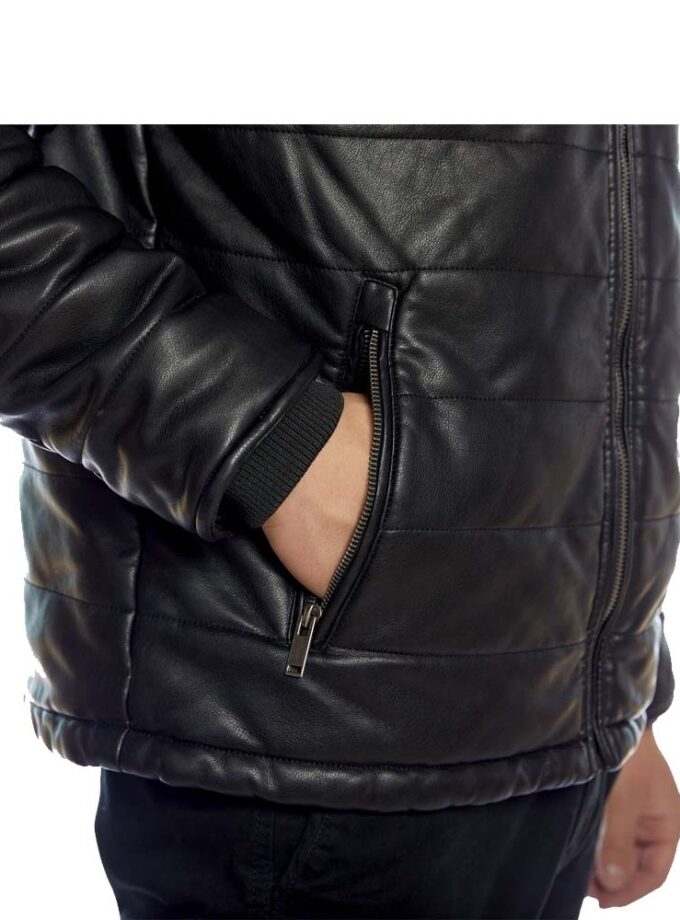Men's Jacket Black Leatherette Brokers