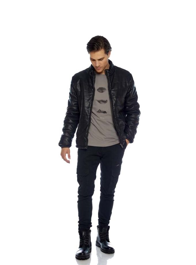 Men's Jacket Black Leatherette Brokers