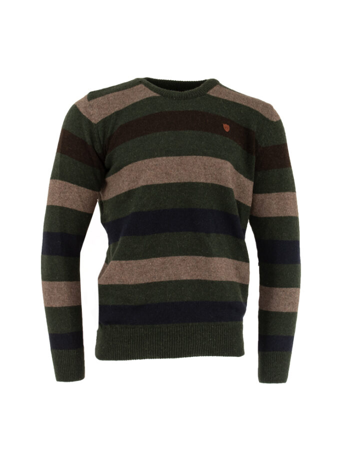 Men's Green Striped Sweater Makis Tselios