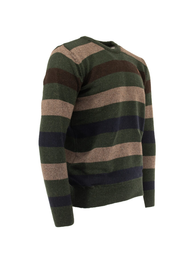 Ανδρικό Πουλόβερ Πράσινο Ριγέ Makis Tselios