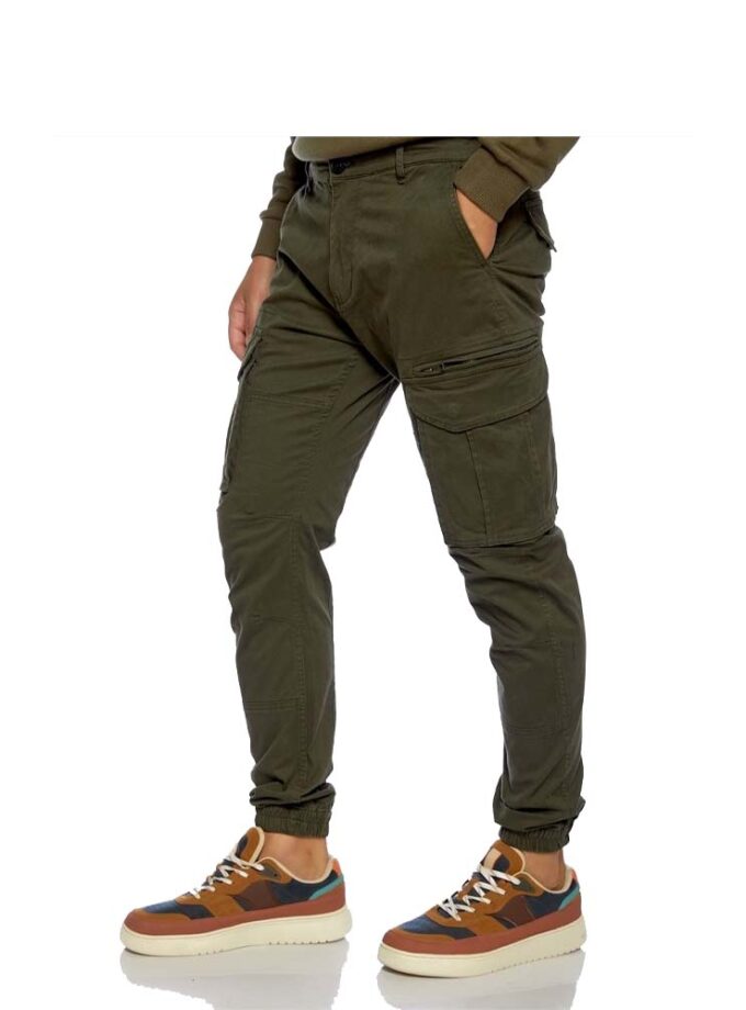 Ανδρικό Λαδί Παντελόνι Cargo με Λάστιχο Camaro
