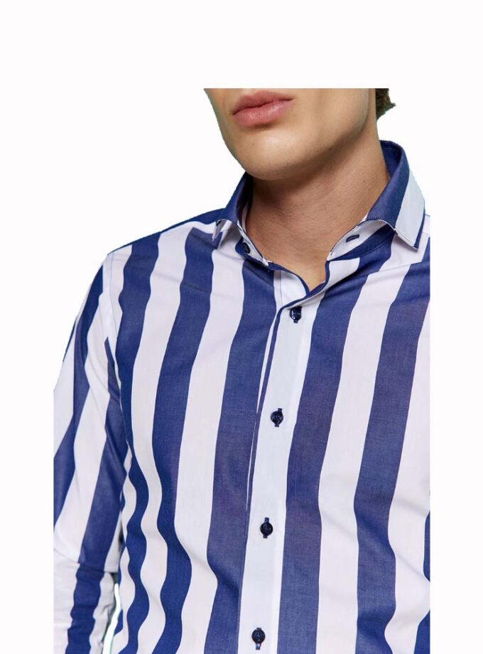 Πουκάμισο Slim Ριγέ Μπλε Bizzaro