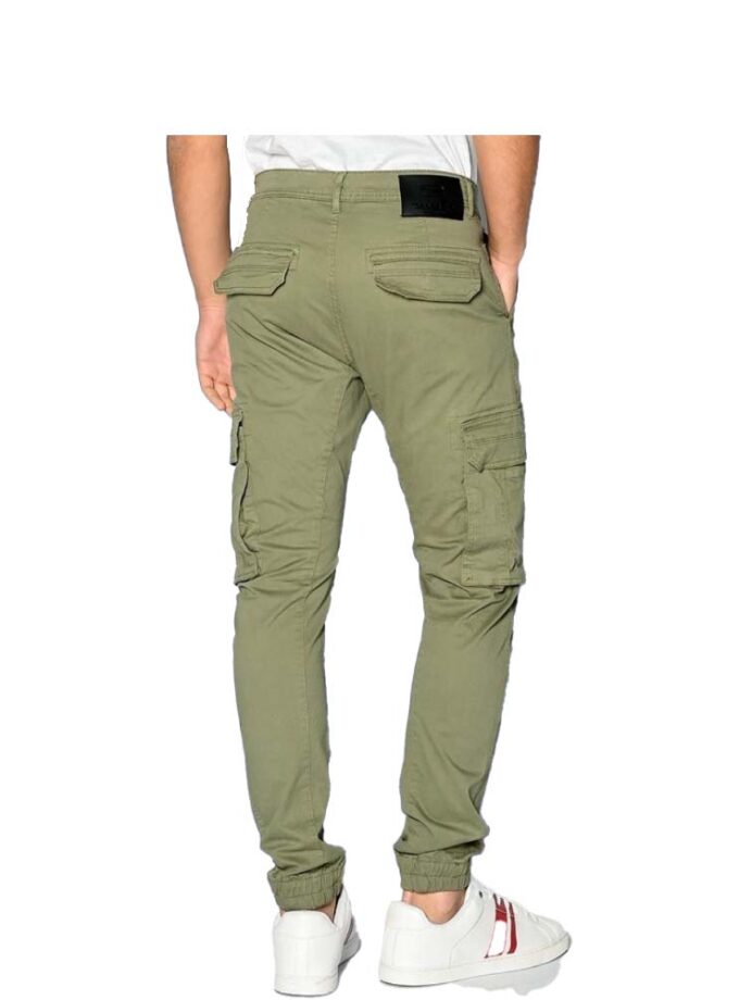 Ανδρικό Χακί Παντελόνι Cargo με Λάστιχο Camaro