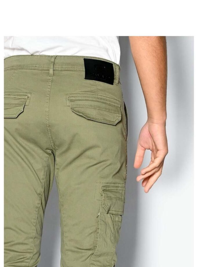 Ανδρικό Χακί Παντελόνι Cargo με Λάστιχο Camaro