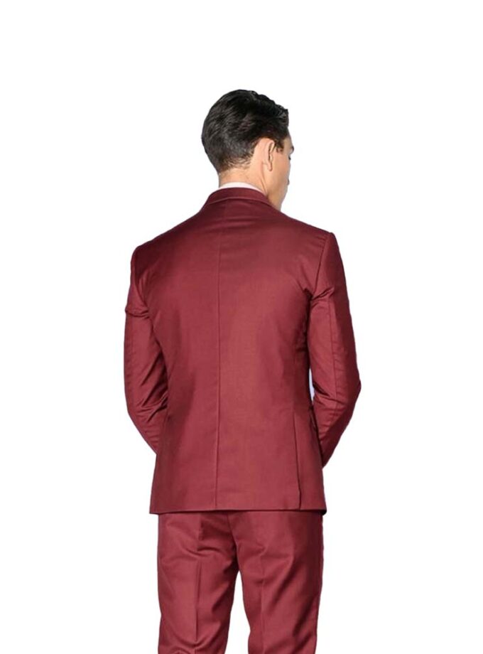 Κουστούμι Μπορντό Στενό Με Γιλέκο Sogo