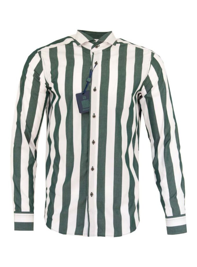 Shirt Slim Striped Green Bizzaroro