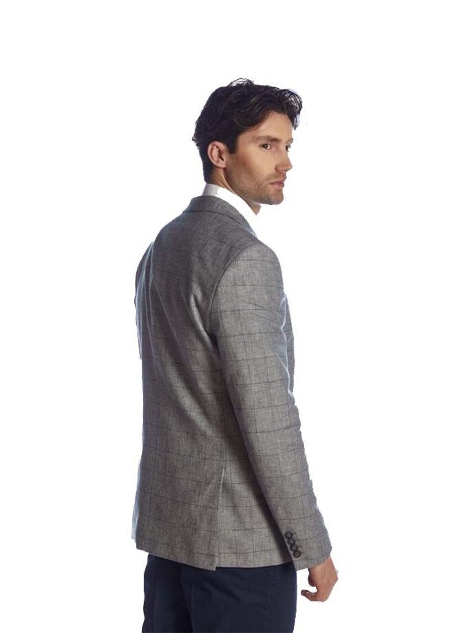 Ανδρικό Σακάκι Γκρι Καρό Sogo