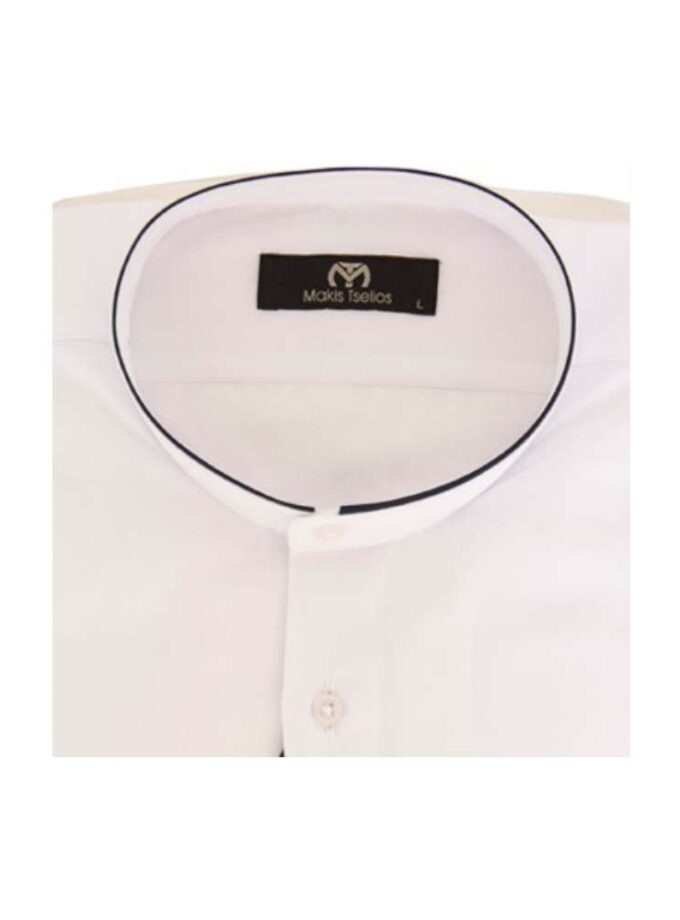 Πουκάμισο Λευκό Slim με Μάο Γιακά Makis Tselios