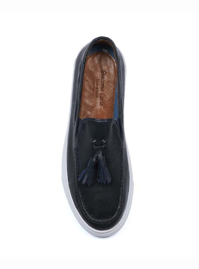 Giacomo Carlo Men's Leather Loafers Blue