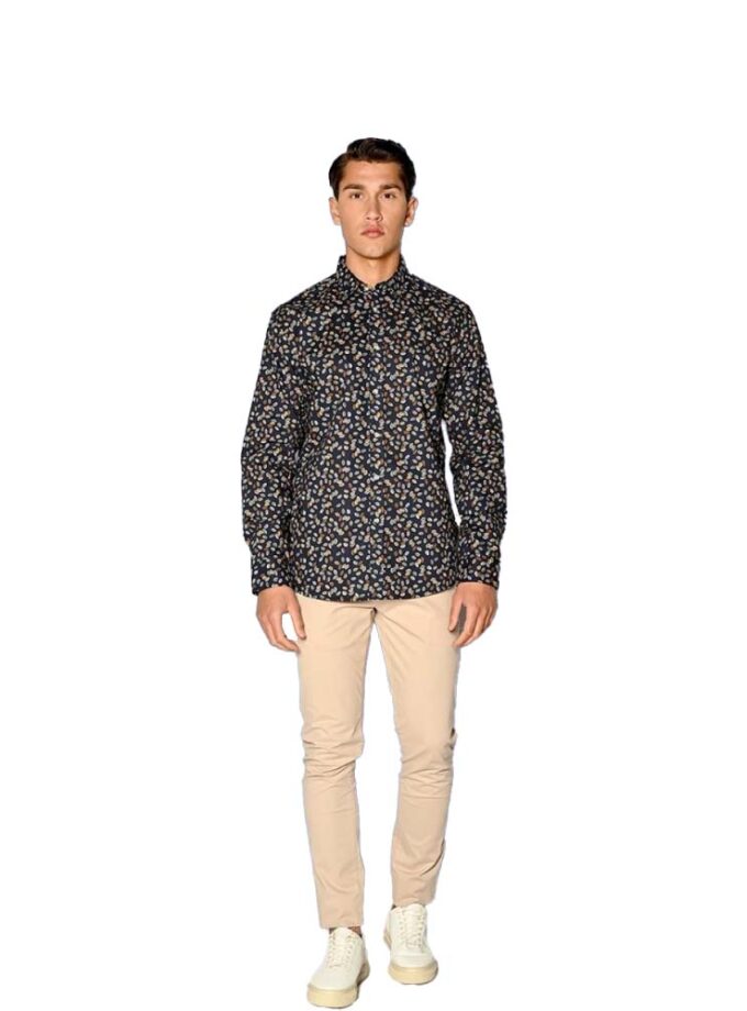 BROKERS shirt Blue Floral