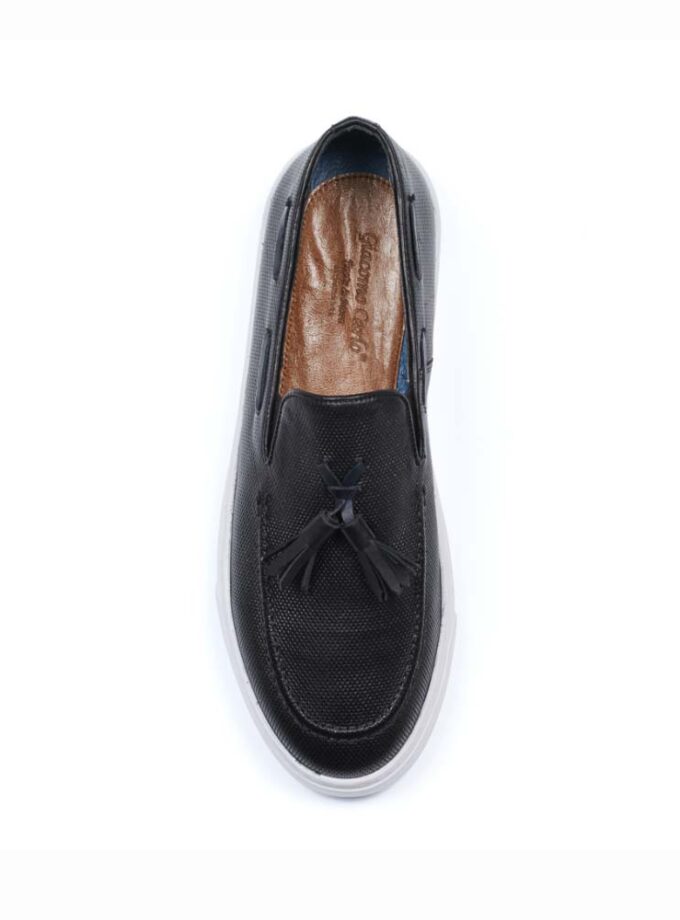 Giacomo Carlo Men's Leather Loafers Black