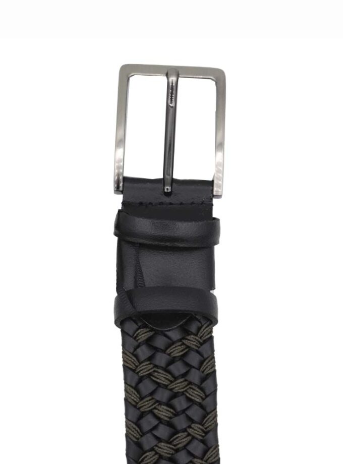 Belt Black Knitted Leather Gad