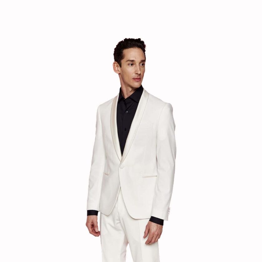 Tuxedo Suit Matching Vest Off White Bizzaro
