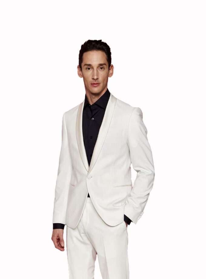 Tuxedo Suit Matching Vest Off White Bizzaro