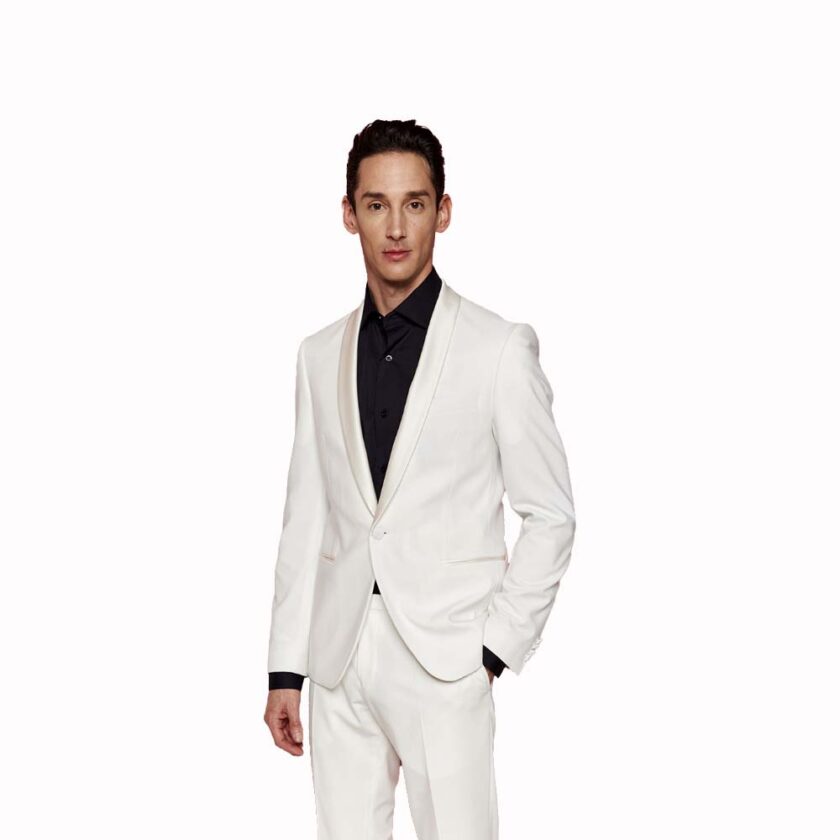 Tuxedo Suit Matching Vest Off White Bizzaro