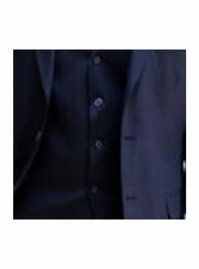 Blue suit with matching vest Makis Tselios