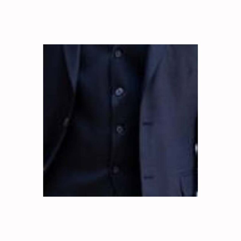 Blue suit with matching vest Makis Tselios