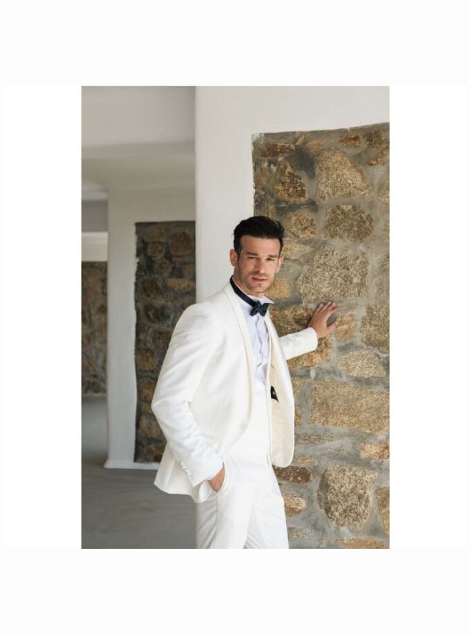 Tuxedo Suit Matching Vest Off White Bizzaro