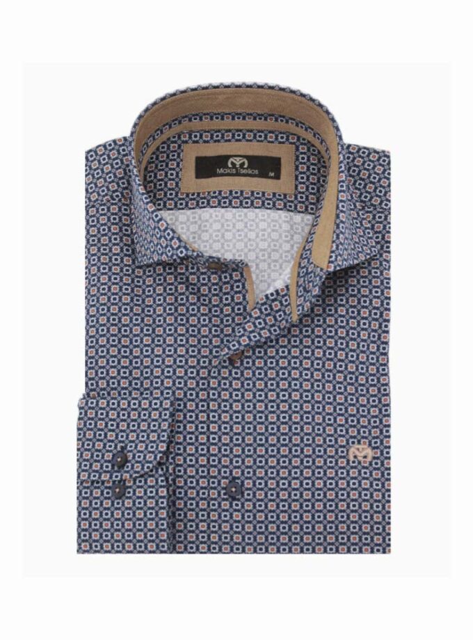 Πουκάμισο Makis Tselios Μπλε Μικροσχέδιο