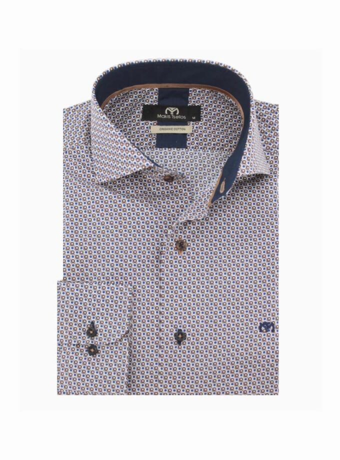 Πουκάμισο Makis Tselios Λευκό Μικροσχέδιο