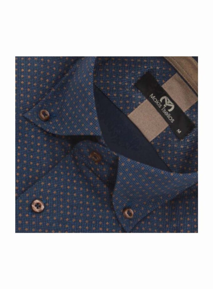 Πουκάμισο Makis Tselios Μπλε Μικροσχέδιο