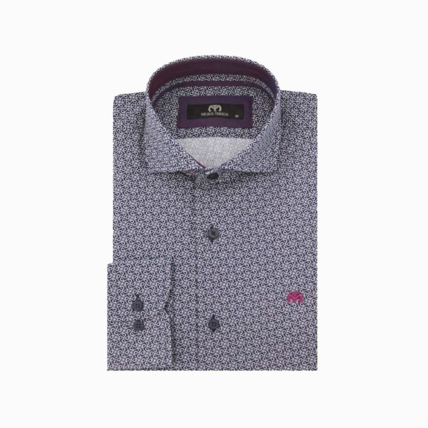 Shirt Makis Tselios Purple Micro pattern