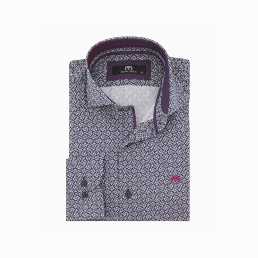 Shirt Makis Tselios Purple Micro pattern