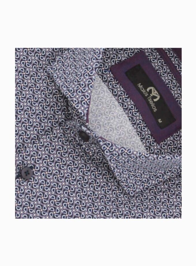Πουκάμισο Makis Tselios Μωβ Μικροσχέδιο
