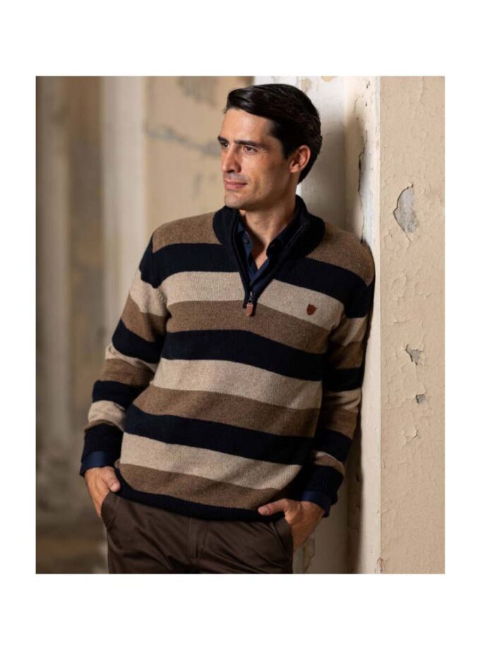 Men's Sweater Blue Striped Makis Tselios
