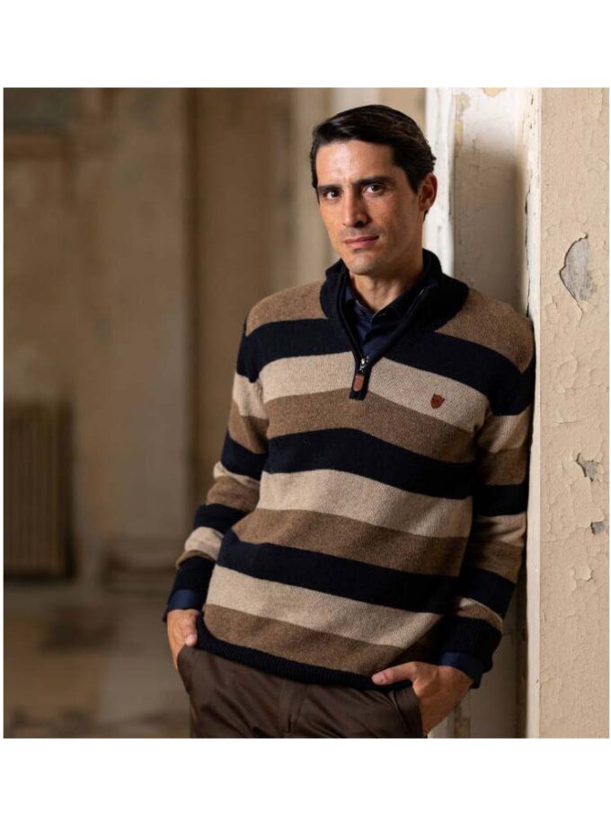 Men's Sweater Blue Striped Makis Tselios