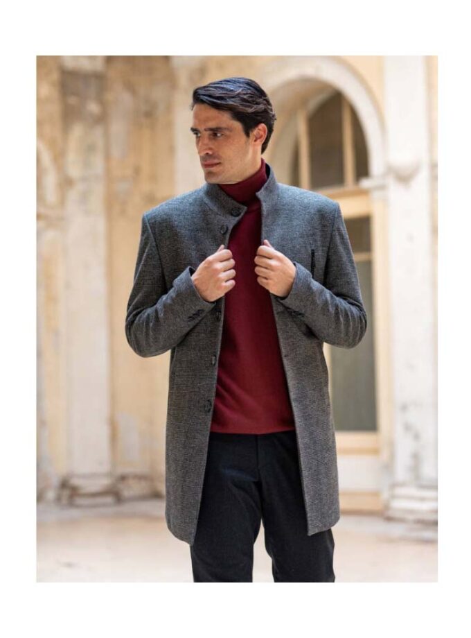 Ανδρικό Παλτό Γκρι Makis Tselios