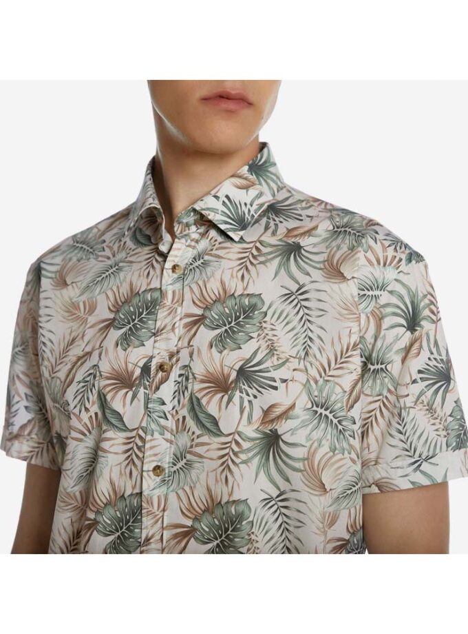 Πουκάμισο Κοντομάνικο Brokers Εκρού Floral