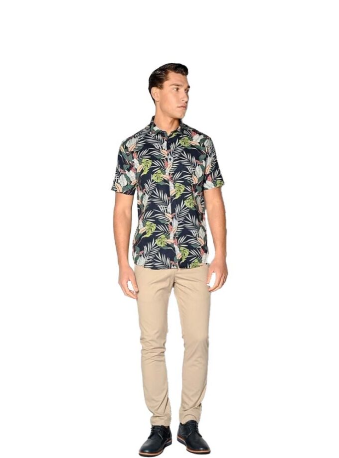 Πουκάμισο Κοντομάνικο Brokers Μπλε Floral