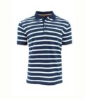 Men's Short-Sleeved Polo Shirt Blue Striped MAKIS TSELIOS