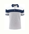 Men's Short-Sleeved Polo Shirt Grey Striped Makis Tselios